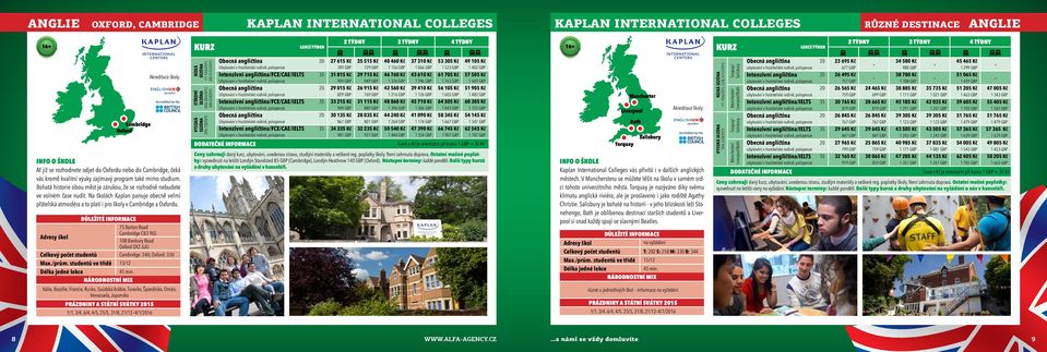 Na školách Kaplan panuje obecně velmi přátelská atmosféra a to platí i pro školy v Cambridge a Oxfordu.