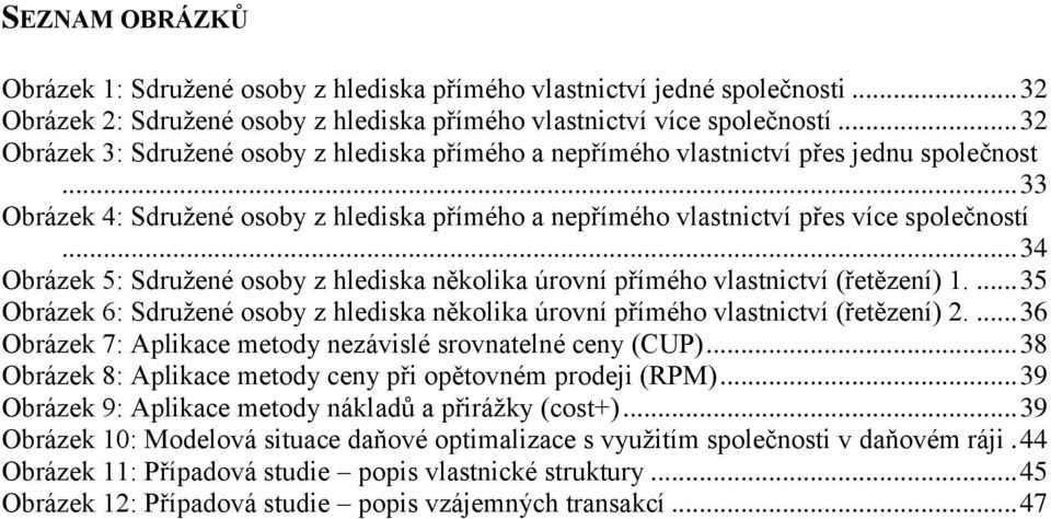 .. 34 Obrázek 5: Sdružené osoby z hlediska několika úrovní přímého vlastnictví (řetězení) 1.... 35 Obrázek 6: Sdružené osoby z hlediska několika úrovní přímého vlastnictví (řetězení) 2.