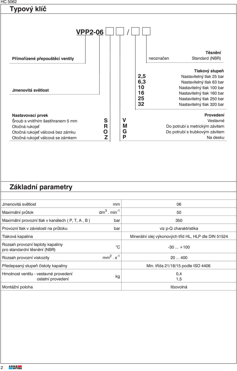 válcová bez zámku Otočná rukoje válcová se zámkem S R O Z V M G P Provedení Vestavné Do potrubí s metrickým závitem Do potrubí s trubkovým závitem Na desku Základní parametry Jmenovitá světlost mm 06