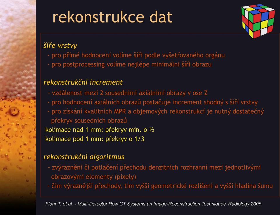 sousedních obrazů kolimace nad 1 mm: překryv min.