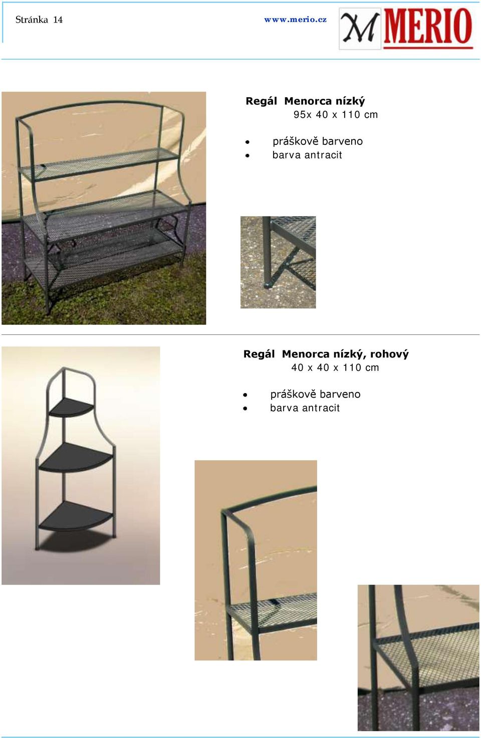 110 cm barva antracit Regál