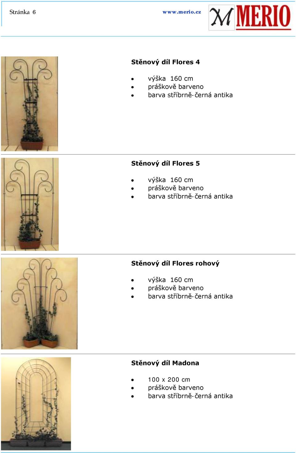 Stěnový díl Flores 5 výška 160 cm