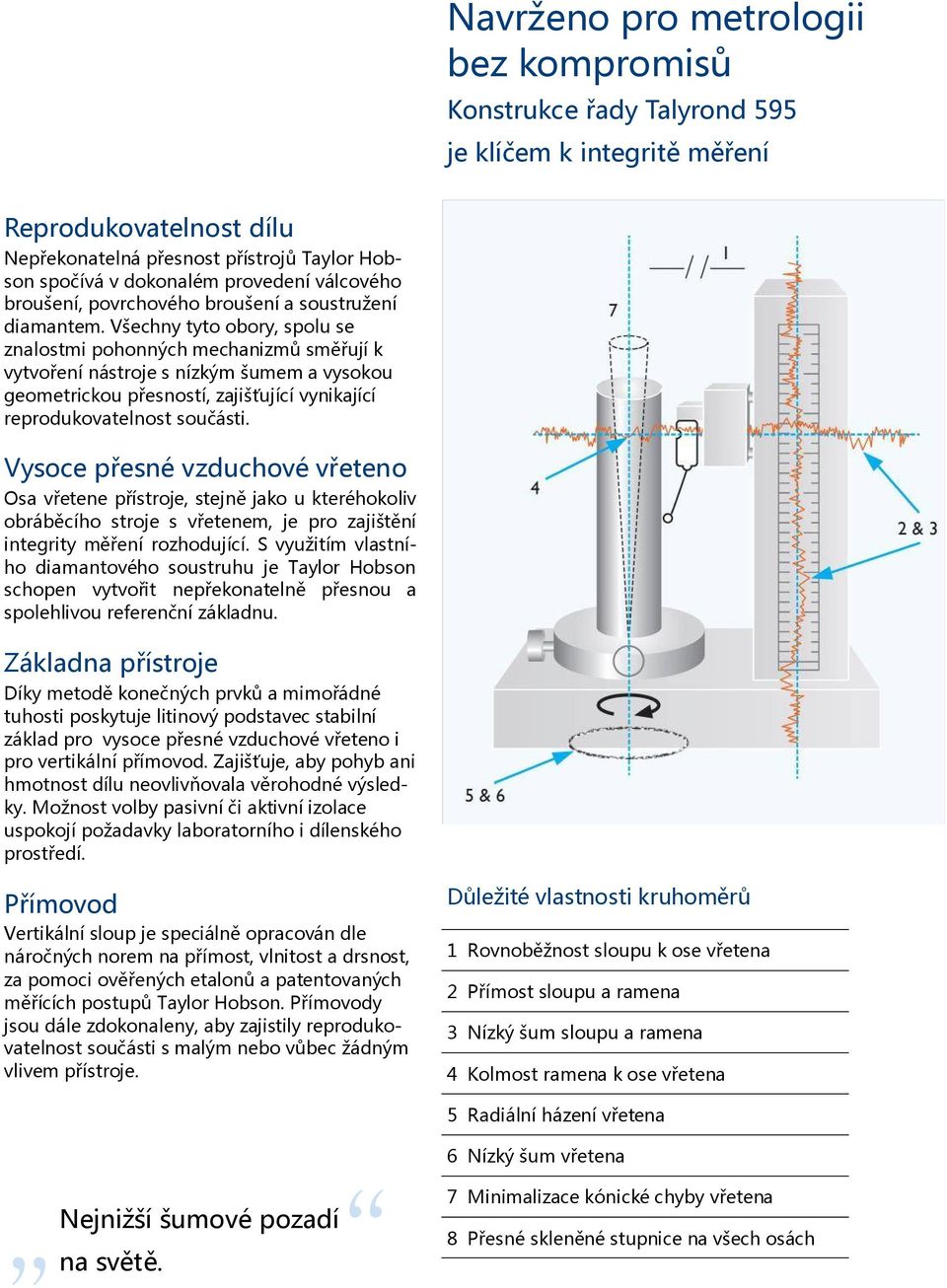 Všechny tyto obory, spolu se znalostmi pohonných mechanizmů směřují k vytvoření nástroje s nízkým šumem a vysokou geometrickou přesností, zajišťující vynikající reprodukovatelnost součásti.