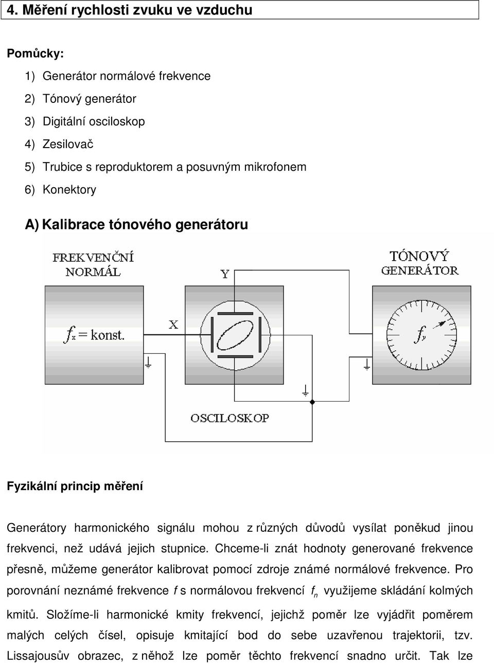 Chceme-li znát hodnoty generované frekvence přesně, můžeme generátor kalibrovat pomocí zdroje známé normálové frekvence.