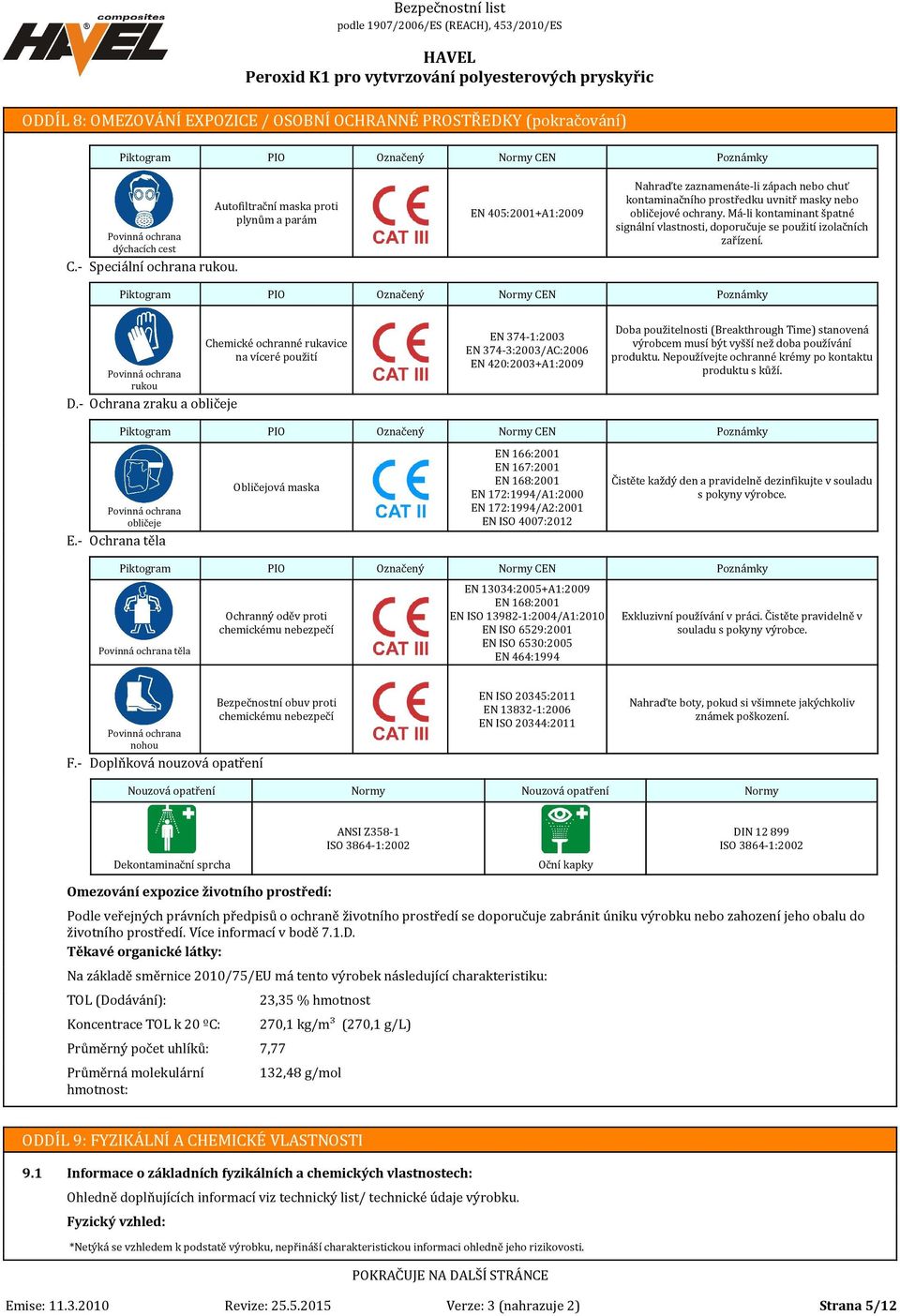 Má-li kontaminant špatné signální vlastnosti, doporučuje se použití izolačních zařízení. Piktogram PIO Označený Normy CEN Poznámky Povinná ochrana rukou D.