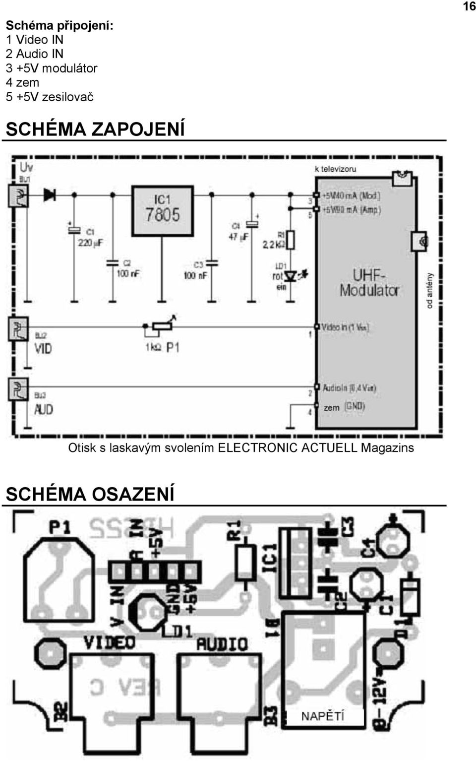 SCHÉMA ZAPOJENÍ Otisk s laskavým svolením