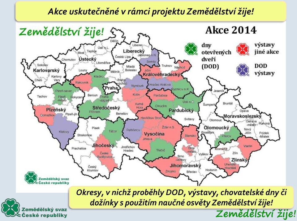 Okresy, v nichž proběhly DOD, výstavy,