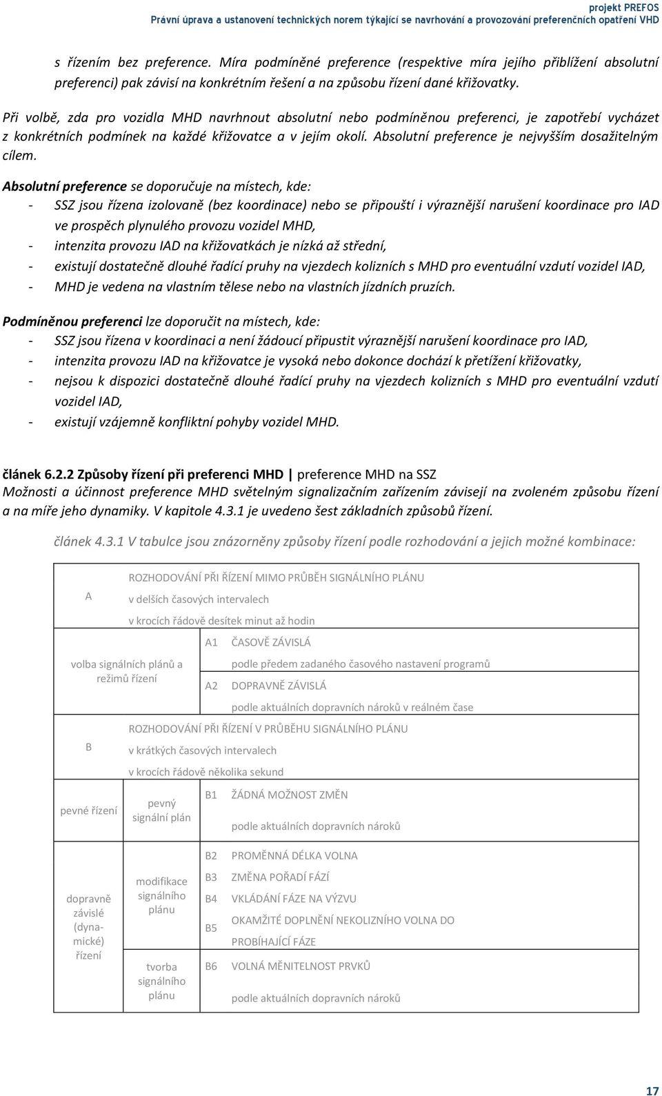 Při volbě, zda pro vozidla MHD navrhnout absolutní nebo podmíněnou preferenci, je zapotřebí vycházet z konkrétních podmínek na každé křižovatce a v jejím okolí.