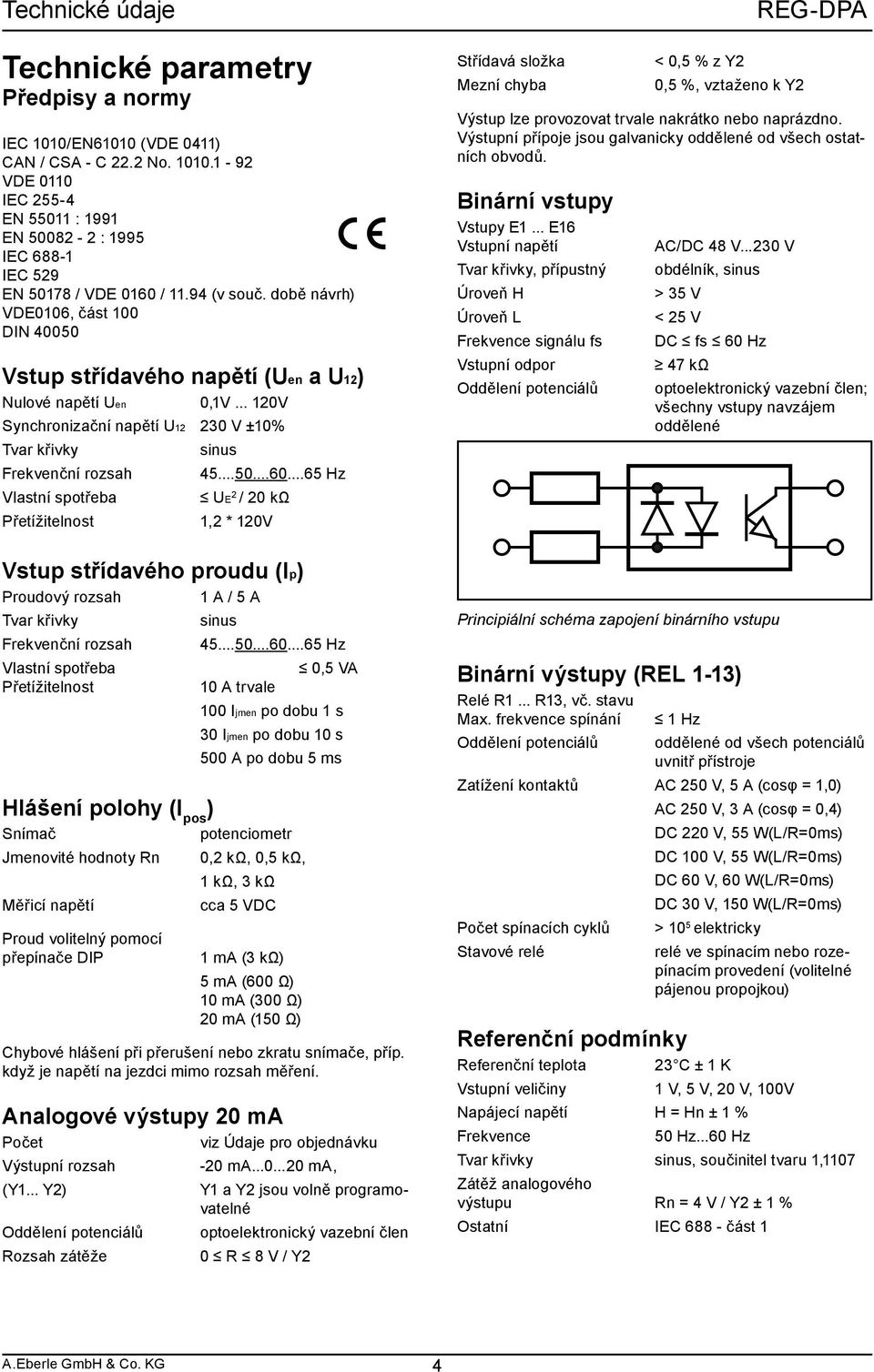..65 Hz Vlastní spotřeba UE 2 / 20 kω Přetížitelnost 1,2 * 120V Vstup střídavého proudu (Ip) Proudový rozsah 1 A / 5 A Tvar křivky Frekvenční rozsah Vlastní spotřeba Přetížitelnost sinus 45...50...60.