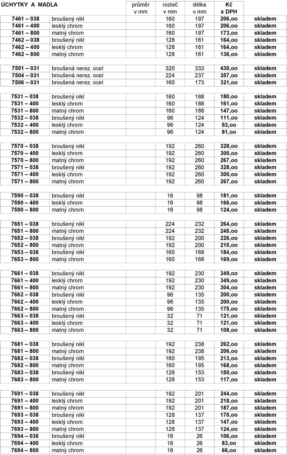 ocel 224 237 357,oo skladem 7506 031 broušená nerez.