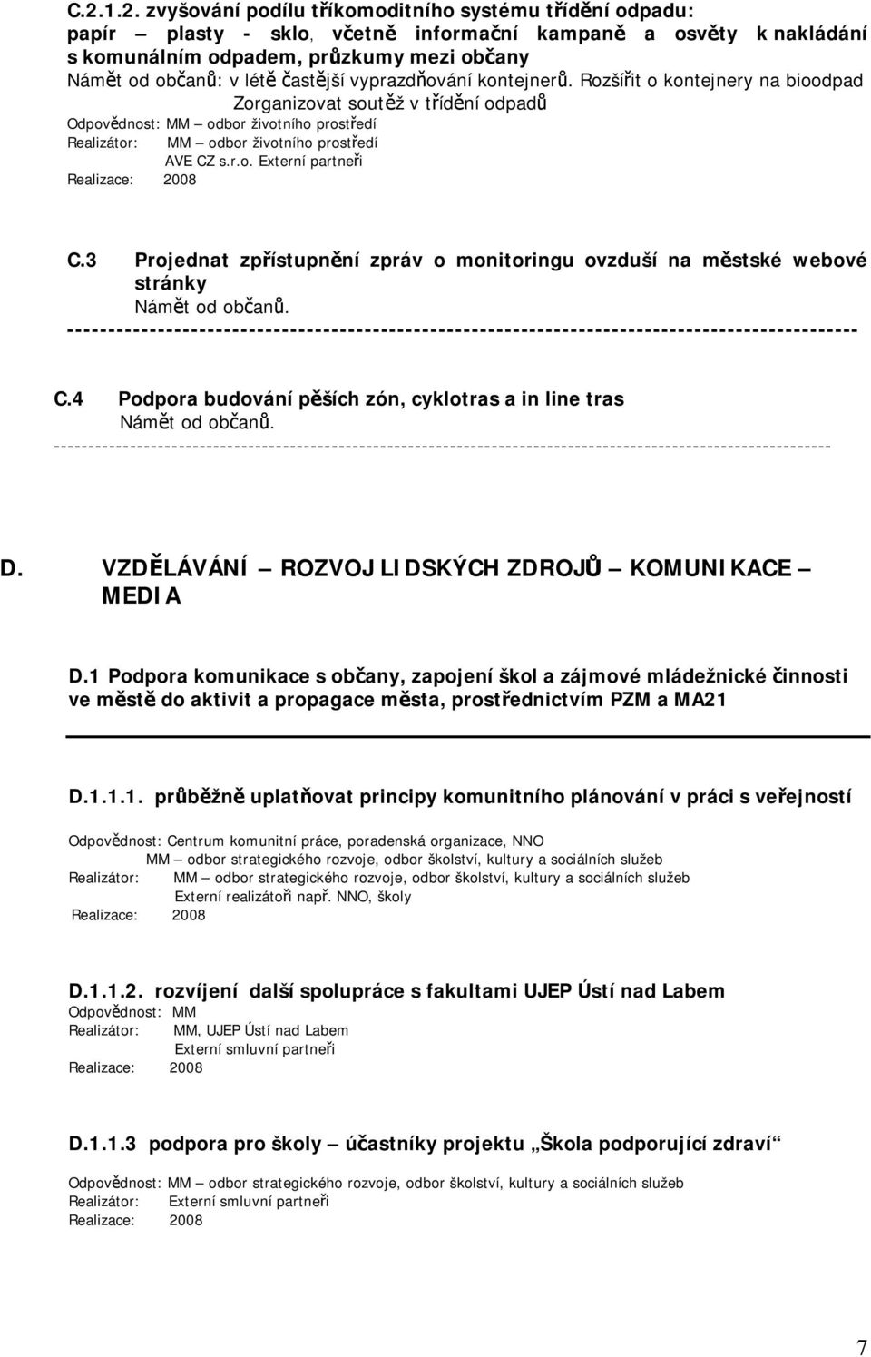 3 Projednat zpřístupnění zpráv o monitoringu ovzduší na městské webové stránky Námět od občanů. ------------------------------------------------------------------------------------------------ C.