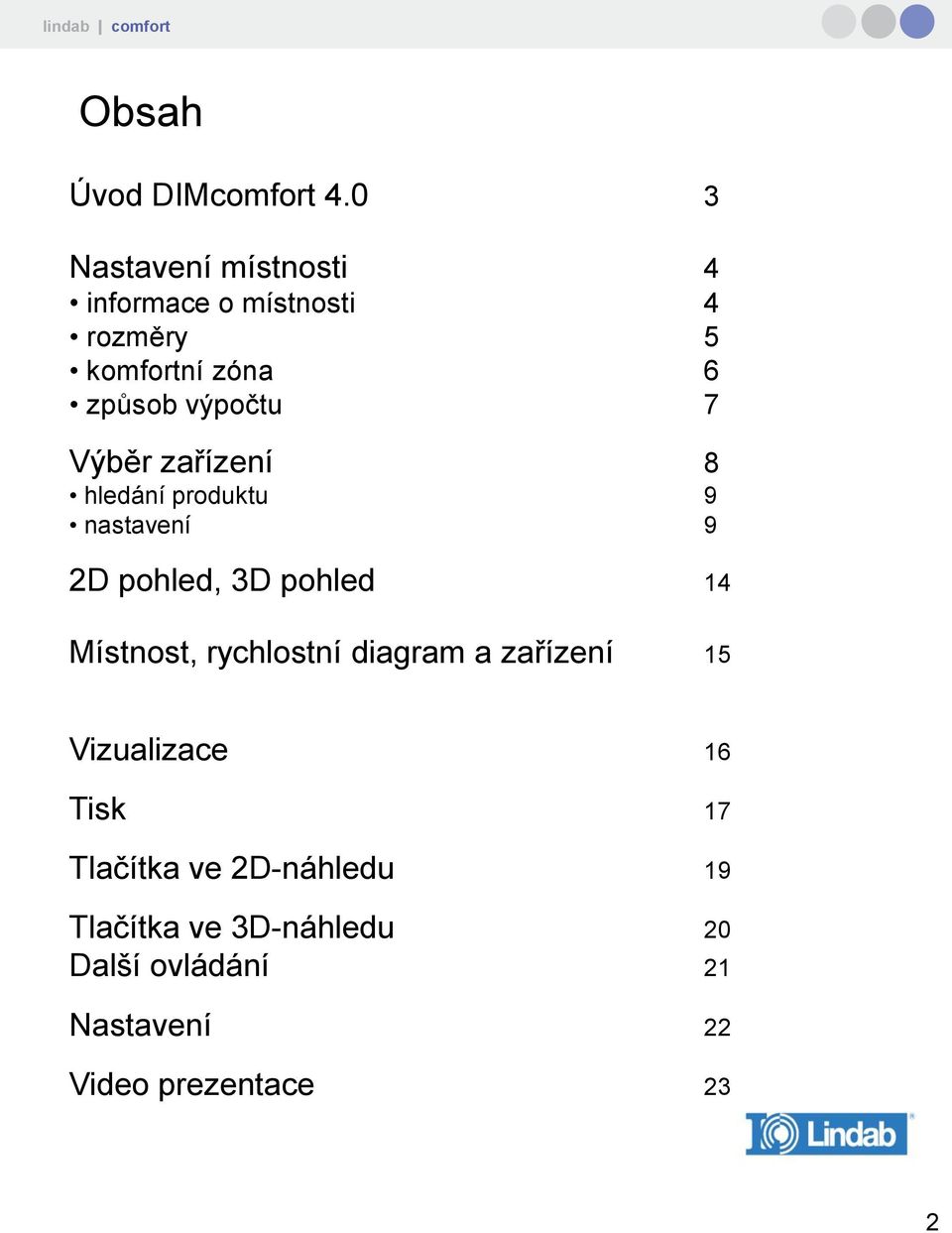 výpočtu 7 Výběr zařízení 8 hledání produktu 9 nastavení 9 2D pohled, 3D pohled 14