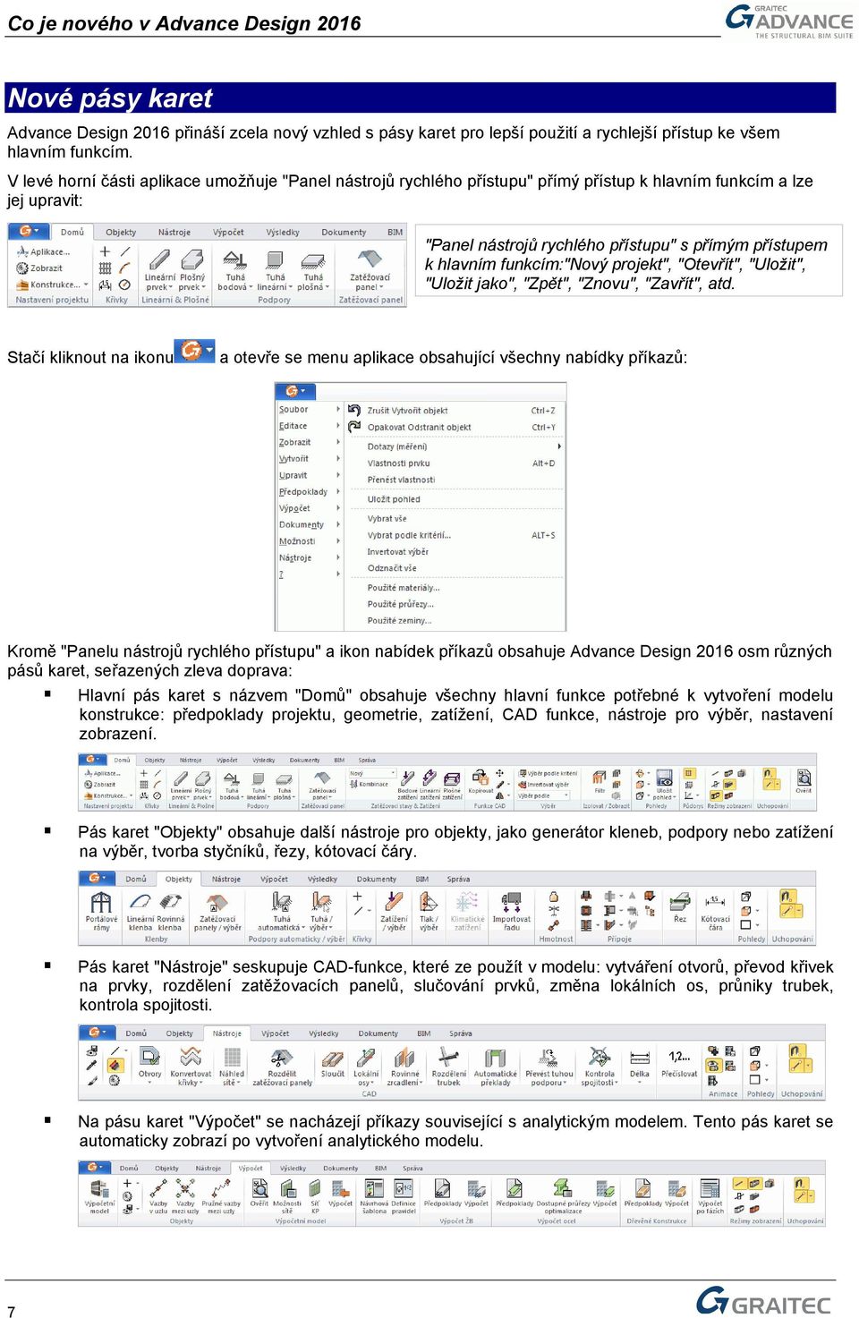 funkcím:"nový projekt", "Otevřít", "Uložit", "Uložit jako", "Zpět", "Znovu", "Zavřít", atd.