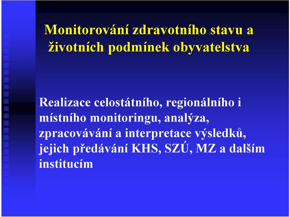 místního monitoringu, analýza, zpracovávánía