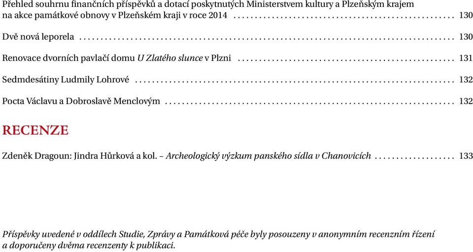 ....... 132 Pocta Václavu a Dobroslavě Menclovým........ 132 Recenze Zdeněk Dragoun: Jindra Hůrková a kol.