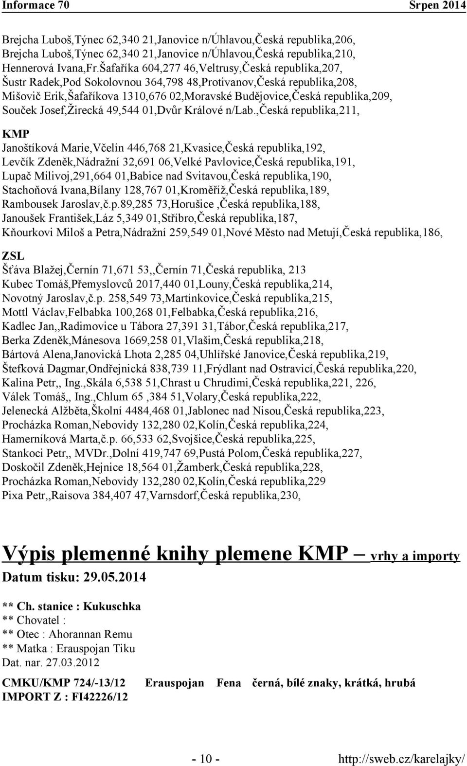 Souček Josef,Žirecká 49,544 01,Dvůr Králové n/lab.