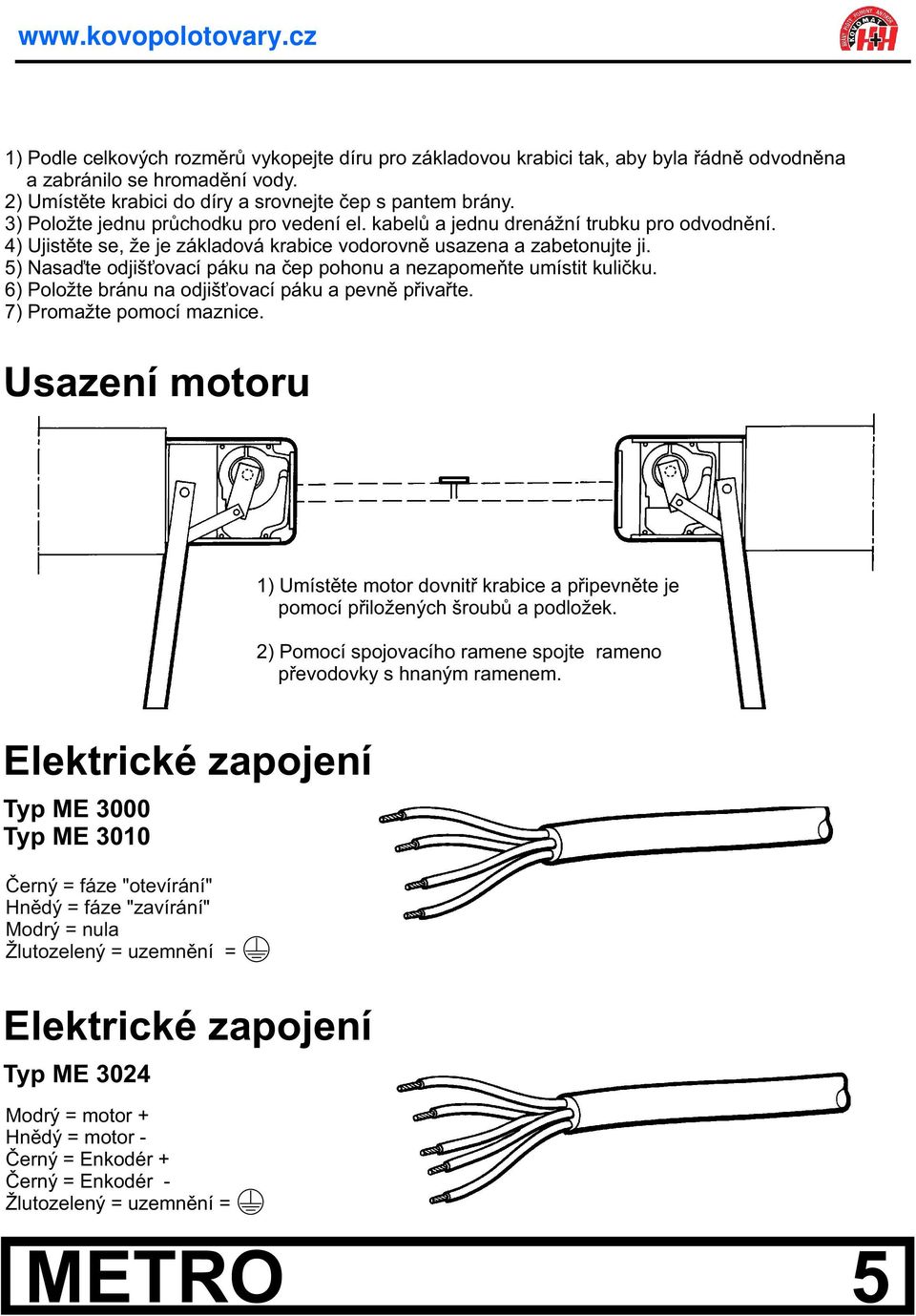 5) Nasaïte odjiš ovací páku na èep pohonu a nezapomeòte umístit kulièku. 6) Položte bránu na odjiš ovací páku a pevnì pøivaøte. 7) Promažte pomocí maznice.