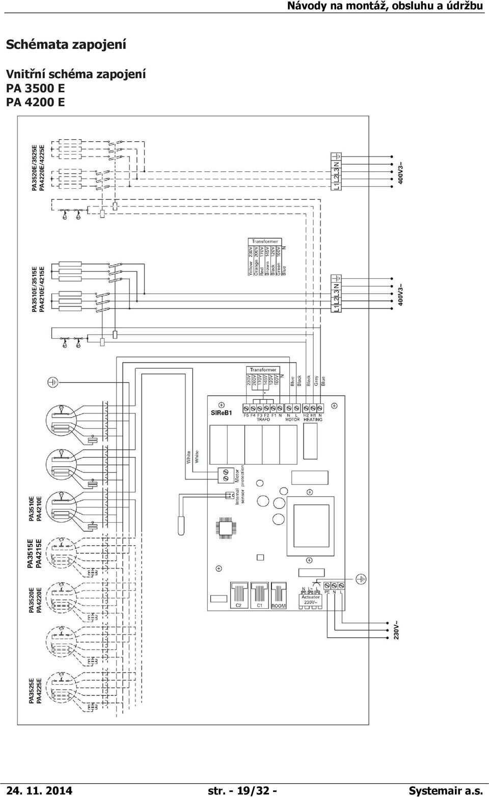 zapojení PA 3500 E PA 4200 E 24.