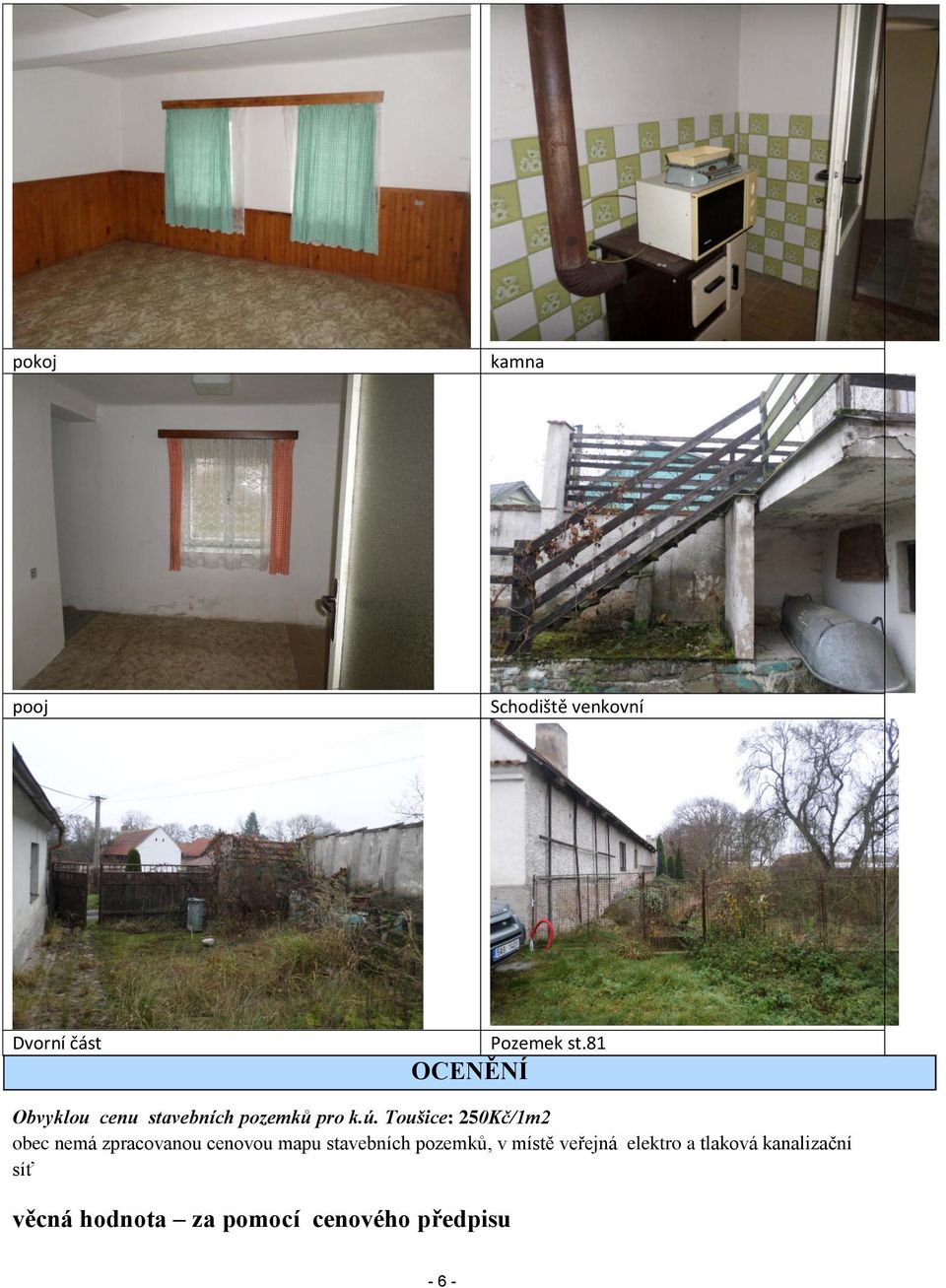 Toušice: 250Kč/1m2 obec nemá zpracovanou cenovou mapu stavebních