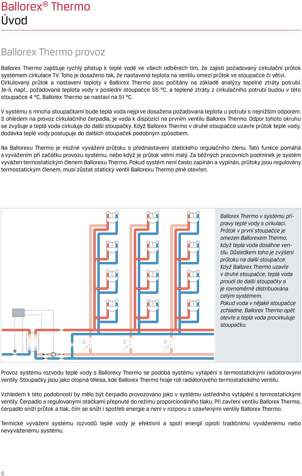 Cirkulovaný průtok a nastavení teploty v Ballorex Thermo jsou počítány na základě analýzy tepelné ztráty potrubí. Je-li, např.