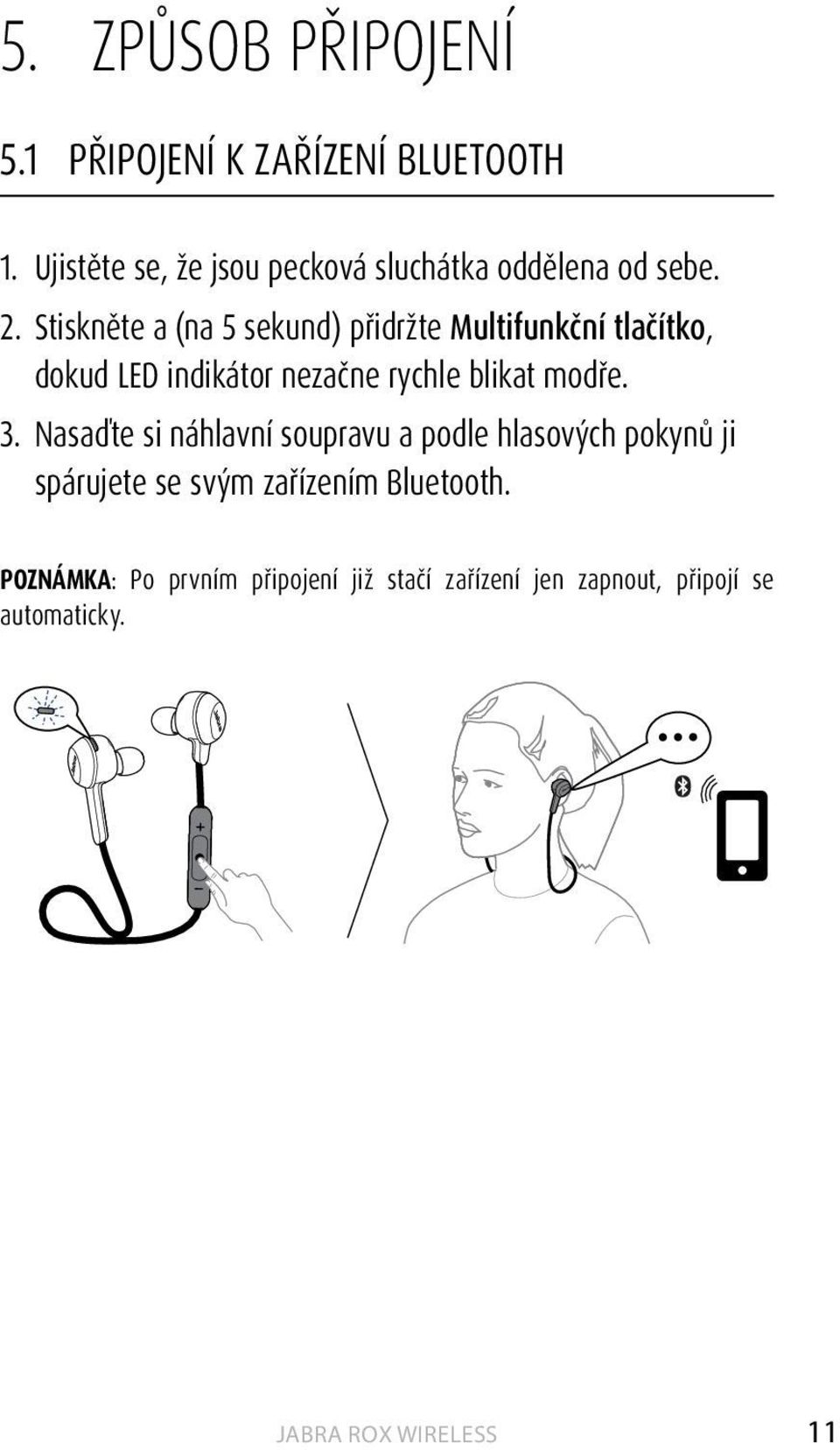 Stiskněte a (na 5 sekund) přidržte Multifunkční tlačítko, dokud LED indikátor nezačne rychle blikat