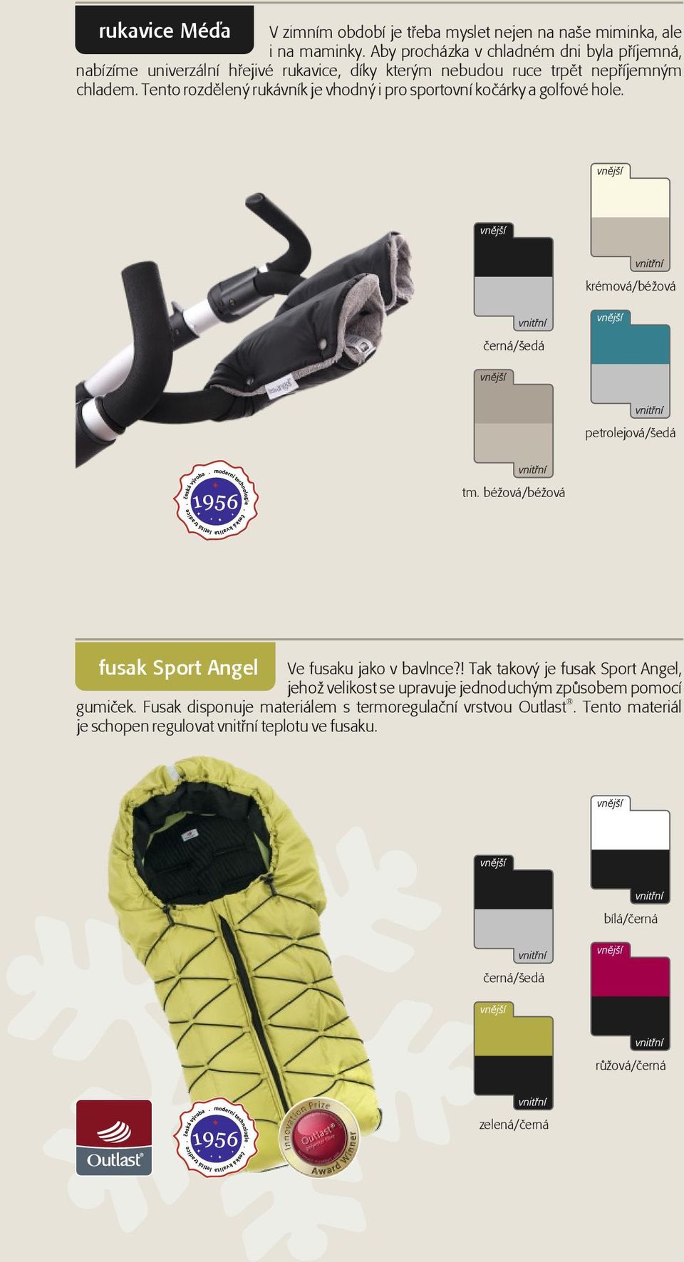 Tento rozdělený rukávník je vhodný i pro sportovní kočárky a golfové hole. fusak Sport Angel Ve fusaku jako v bavlnce?