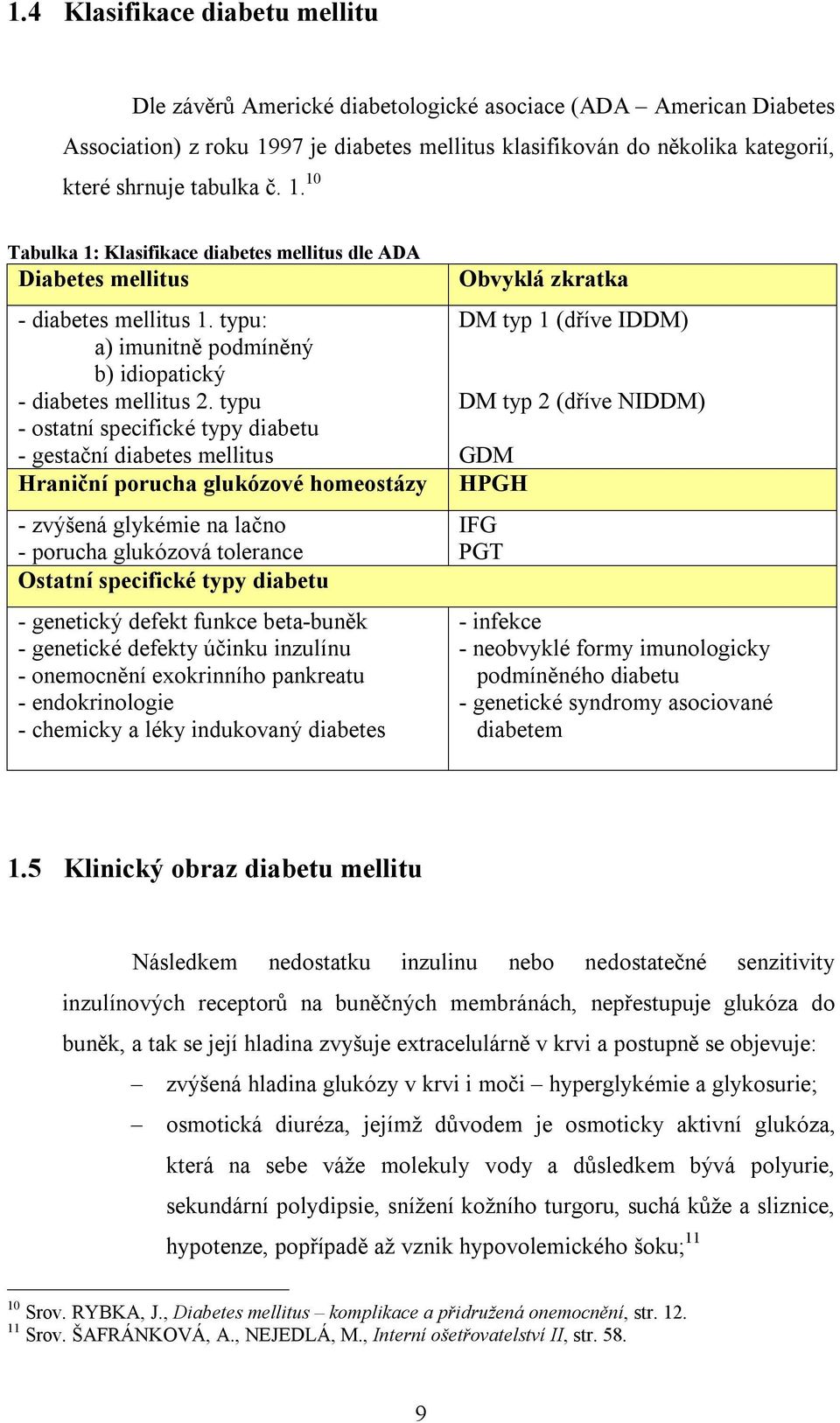 typu - ostatní specifické typy diabetu - gestační diabetes mellitus Hraniční porucha glukózové homeostázy - zvýšená glykémie na lačno - porucha glukózová tolerance Ostatní specifické typy diabetu -