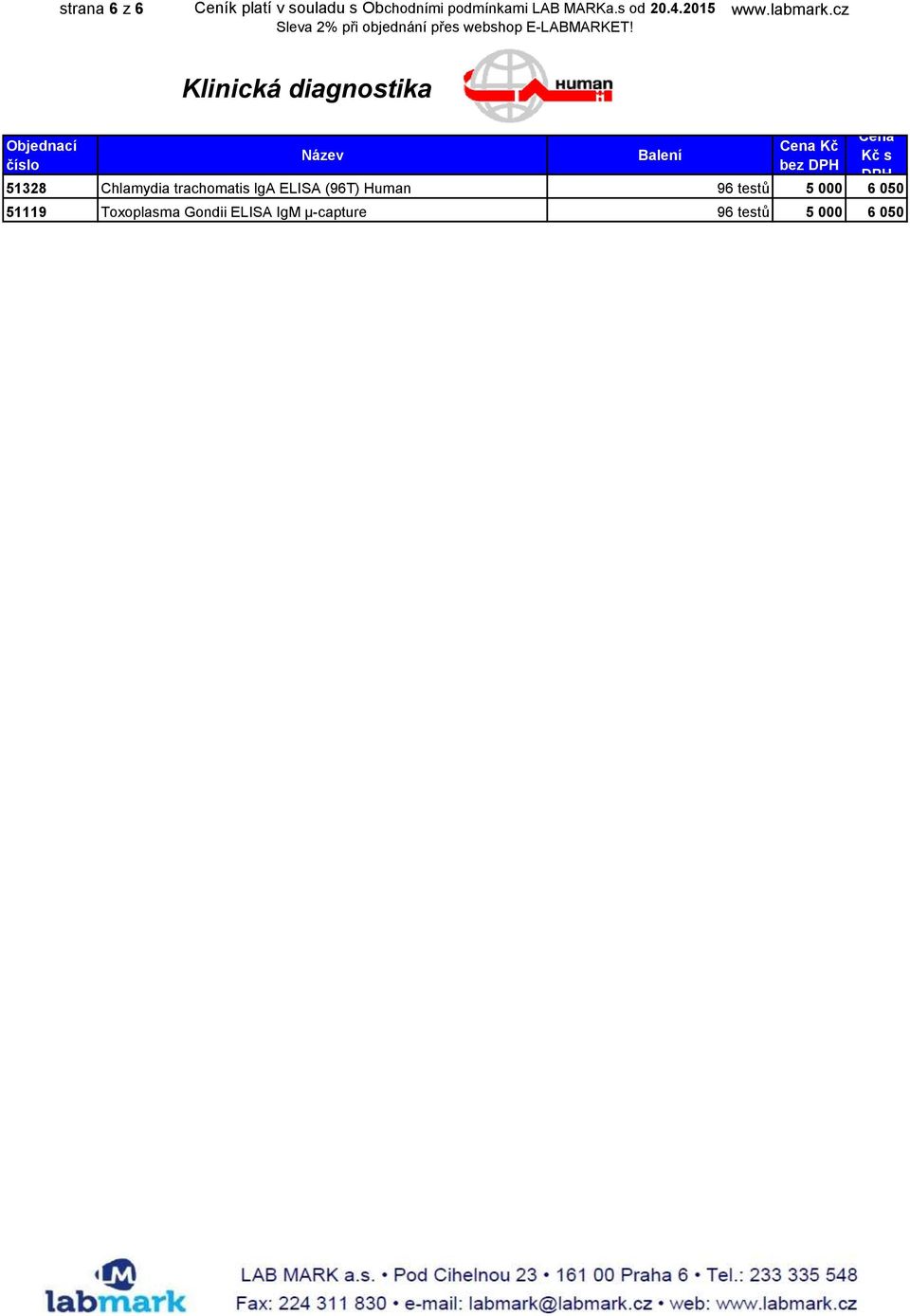 2015 51328 Chlamydia trachomatis lga ELISA (96T) Human