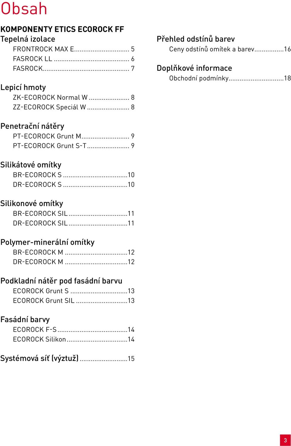 .. 9 PT- Grunt S-T... 9 Silikátové omítky BR- S...10 DR- S...10 Silikonové omítky BR- SIL...11 DR- SIL...11 Polymer-minerální omítky BR- M.