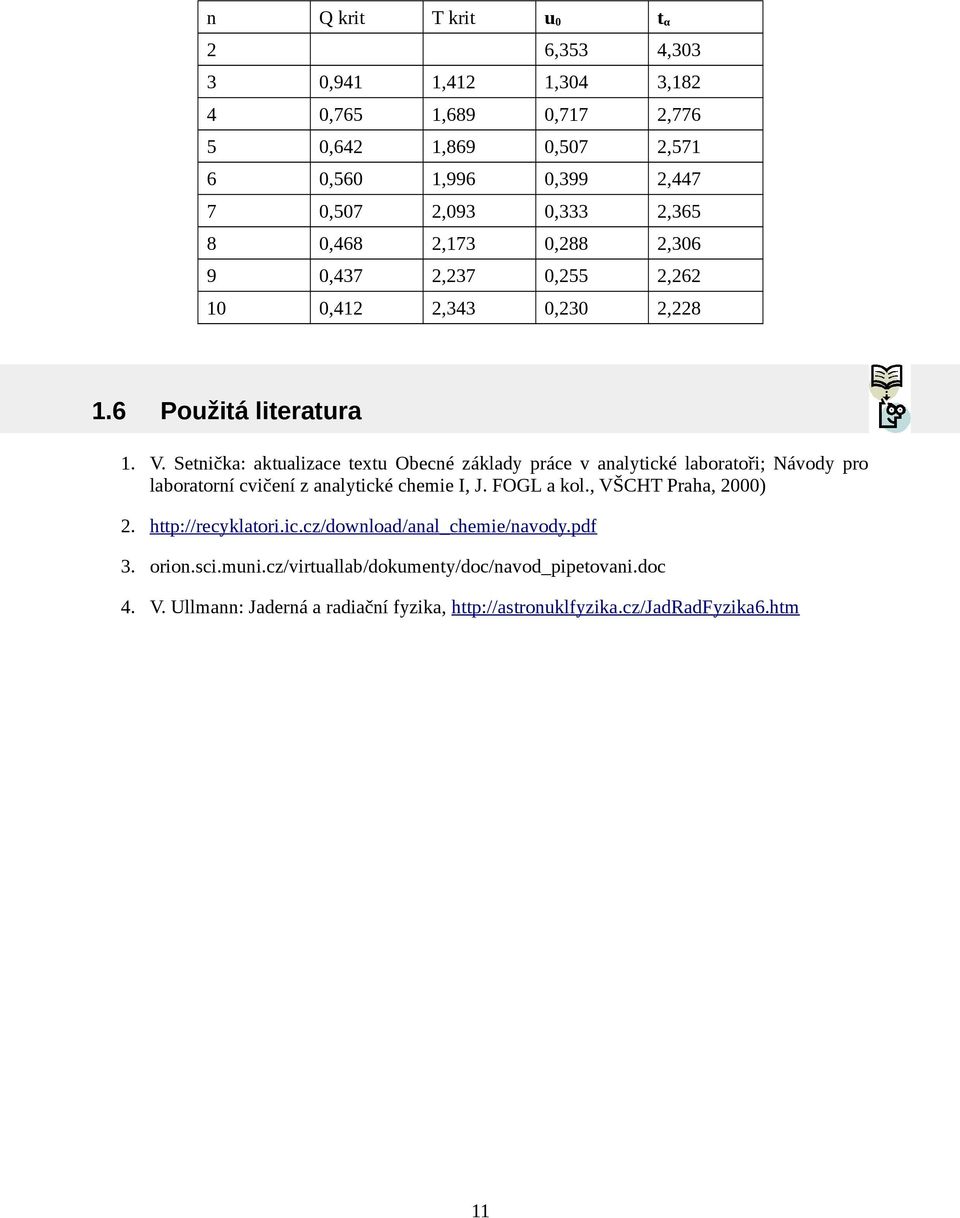 2,173 0,288 2,306 9 0,437 2,237 0,255 2,262 10 0,412 2,343 0,230 2,228 Použitá literatura 1. V.