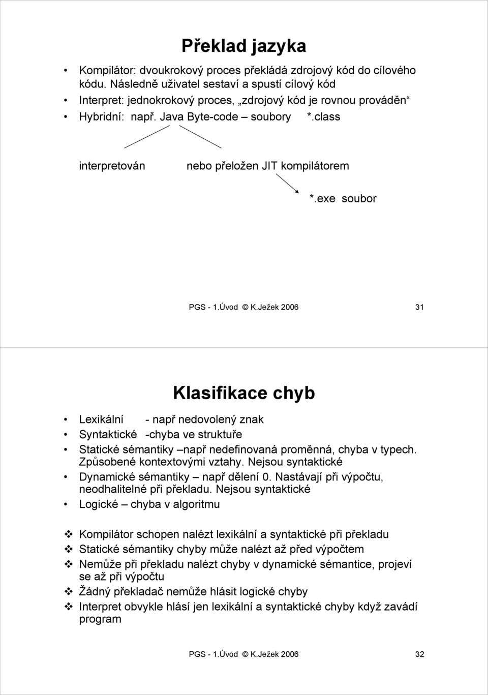 class interpretován nebo přeložen JIT kompilátorem *.exe soubor PGS - 1.Úvod K.