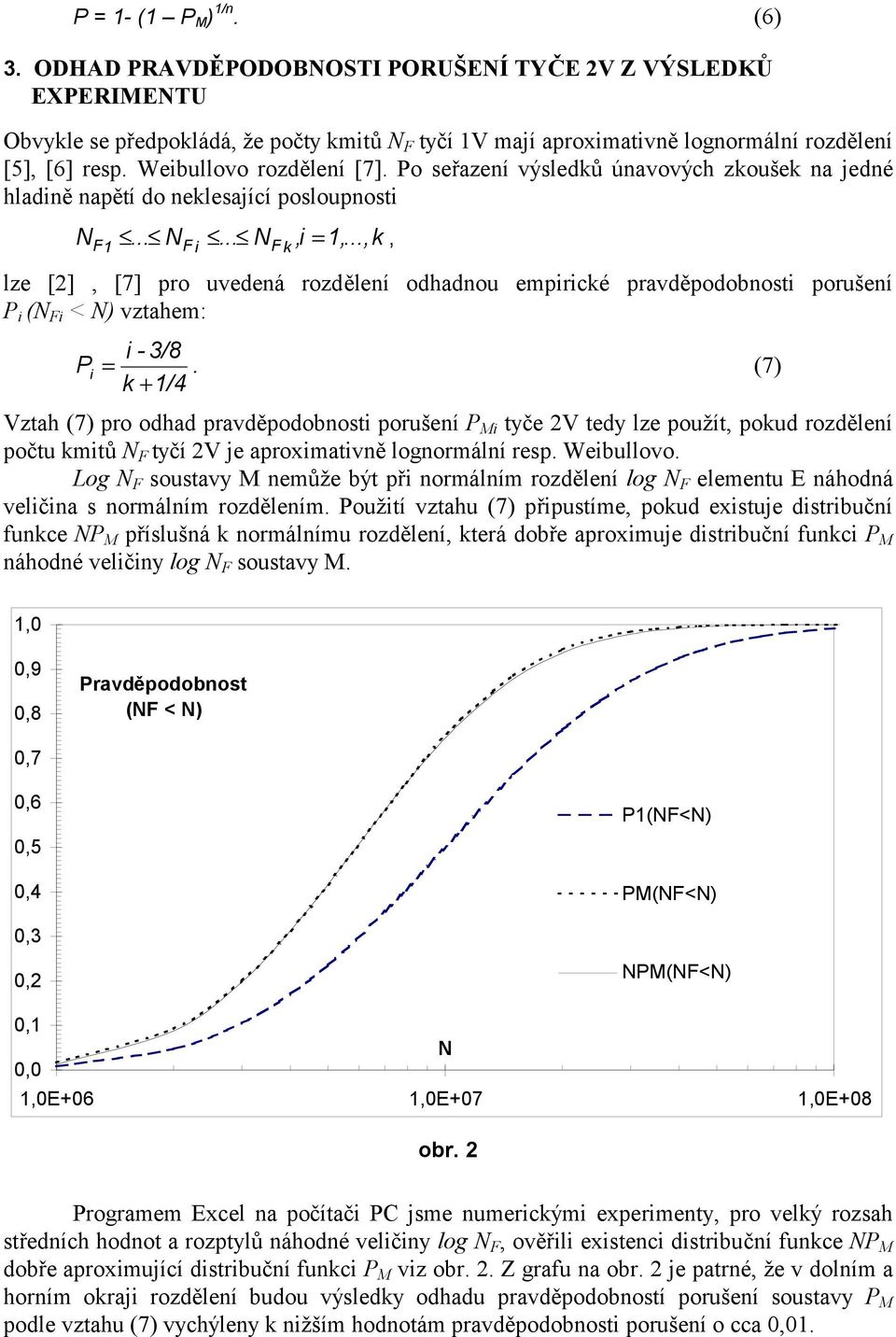 ..,k, F 1 F i F k = lze [2], [7] pro uvedená rozdělení odhadnou empirické pravděpodobnosti porušení P i (N Fi < N) vztahem: i - 3/8 P i =.