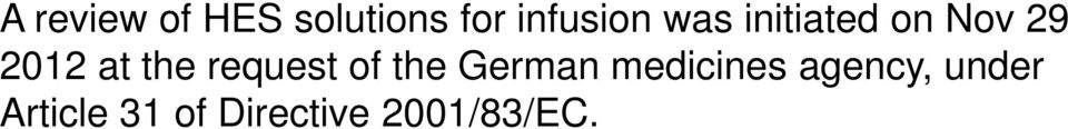 request of the German medicines