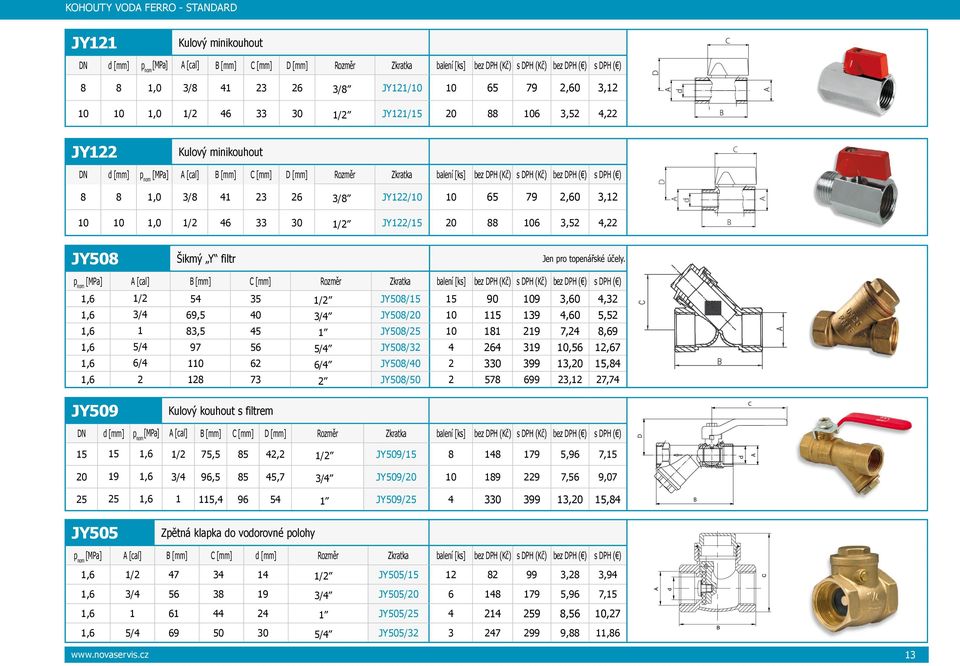 65 79 2,60 3,12 D A d A 10 10 1,0 1/2 46 33 30 1/2 JY122/15 20 88 106 3,52 4,22 B JY508 Šikmý Y filtr Jen pro topenářské účely.
