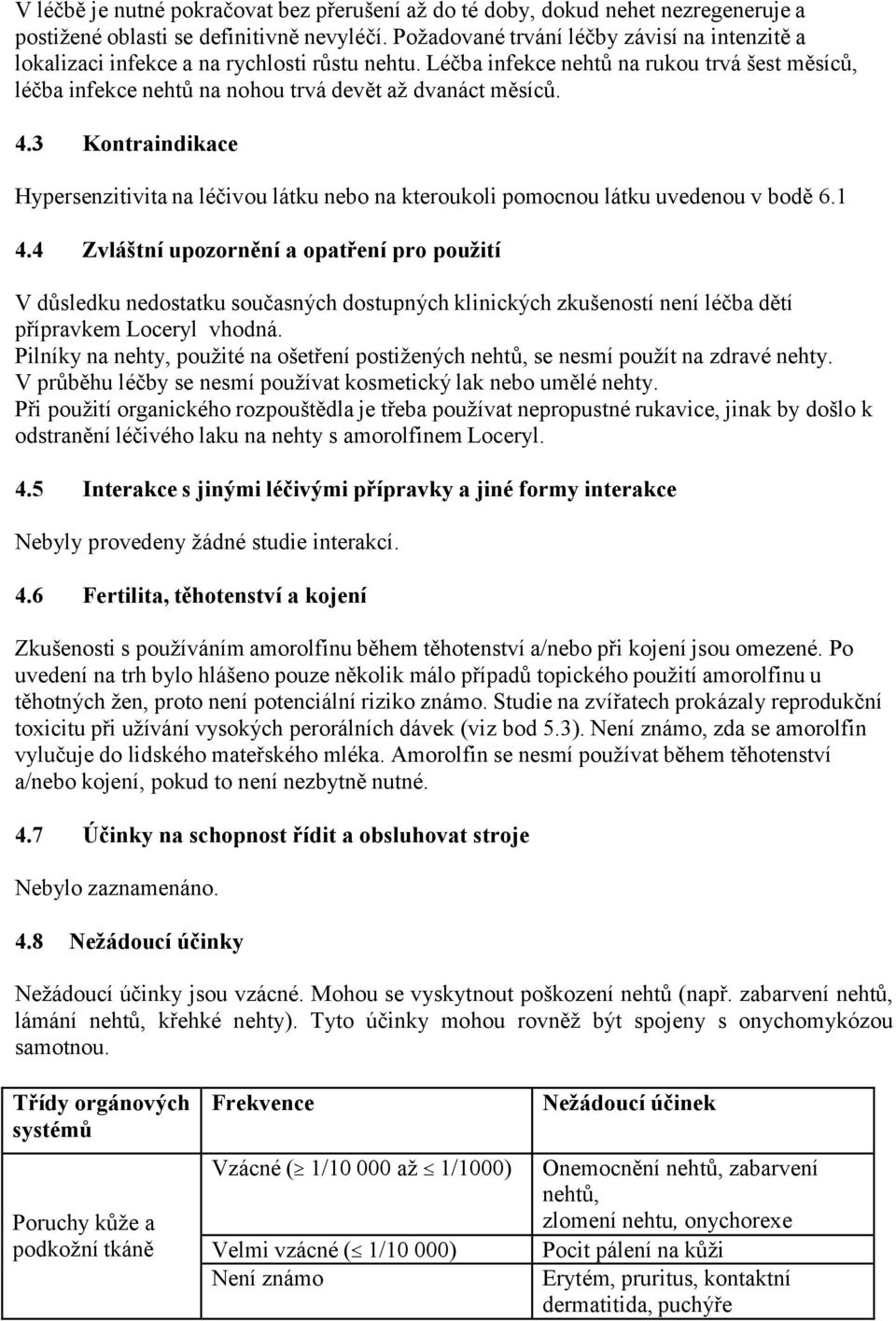 4.3 Kontraindikace Hypersenzitivita na léčivou látku nebo na kteroukoli pomocnou látku uvedenou v bodě 6.1 4.