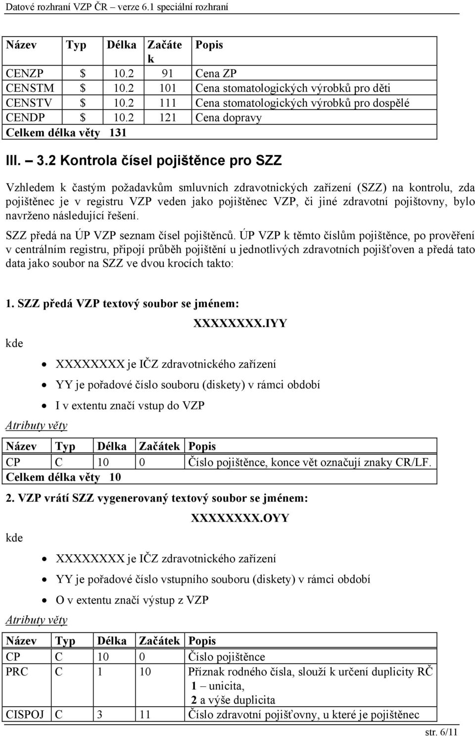 2 Kontrola čísel pojištěnce pro SZZ Vzhledem k častým požadavkům smluvních zdravotnických zařízení (SZZ) na kontrolu, zda pojištěnec je v registru VZP veden jako pojištěnec VZP, či jiné zdravotní