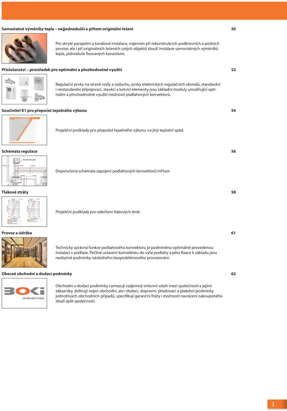 Příslušenství prostředek pro optimální a plnohodnotné využití 52 Regulační prvky na straně vody a vzduchu, prvky elektrických regulačních obvodů, standardní i nestandardní připojovací, stavěcí a
