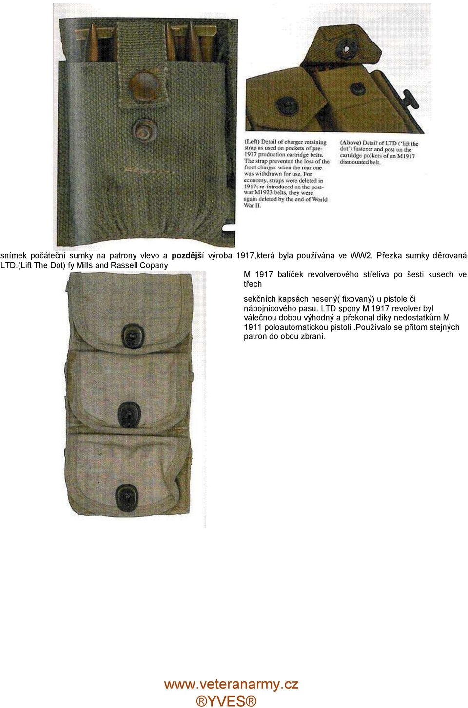 (Lift The Dot) fy Mills and Rassell Copany M 1917 balíček revolverového střeliva po šesti kusech ve třech