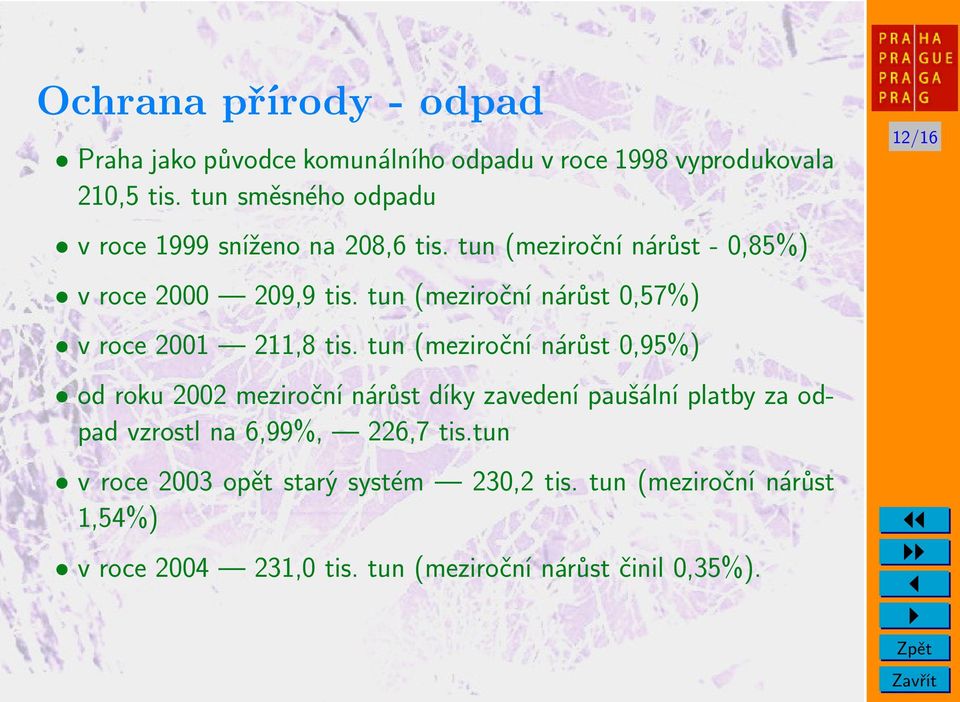 tun (meziroční nárůst 0,57%) v roce 2001 211,8 tis.
