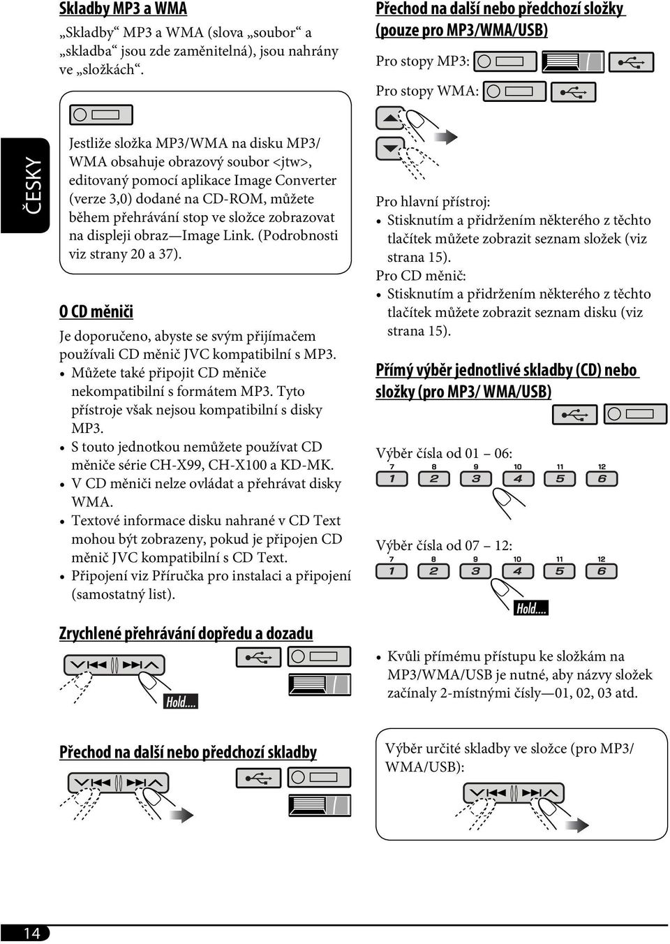 Converter (verze 3,0) dodané na CD-ROM, můžete během přehrávání stop ve složce zobrazovat na displeji obraz Image Link. (Podrobnosti viz strany 20 a 37).