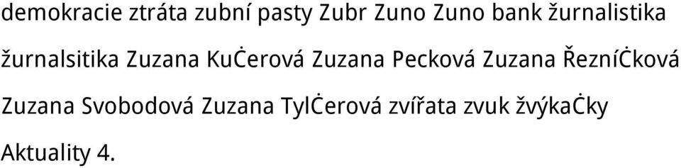 Zuzana Pecková Zuzana Řezníčková Zuzana