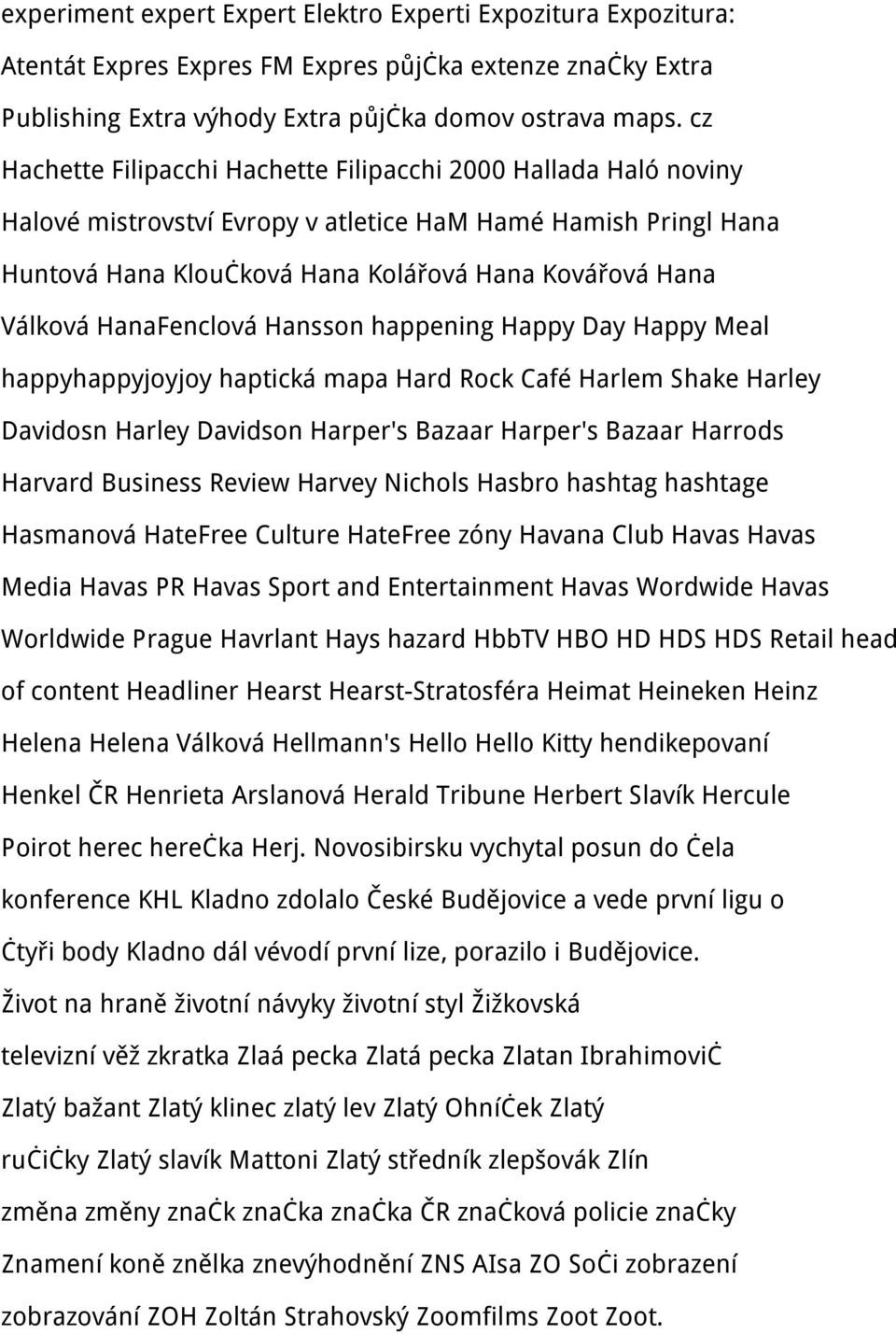 HanaFenclová Hansson happening Happy Day Happy Meal happyhappyjoyjoy haptická mapa Hard Rock Café Harlem Shake Harley Davidosn Harley Davidson Harper's Bazaar Harper s Bazaar Harrods Harvard Business