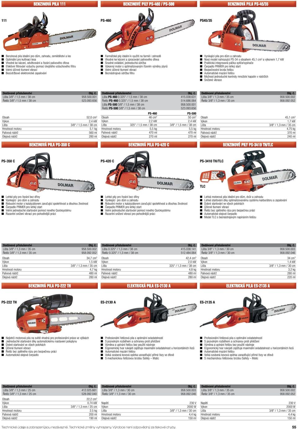 ný motor s optimalizovaným řízením výměny plynů Vynikající pila pro dům a zahradu Nový model nahrazující PS-34 s obsahem 45,1 cm 3 a výkonem 1,7 kw Praktická integrovaná páčka sytiče/vypínače