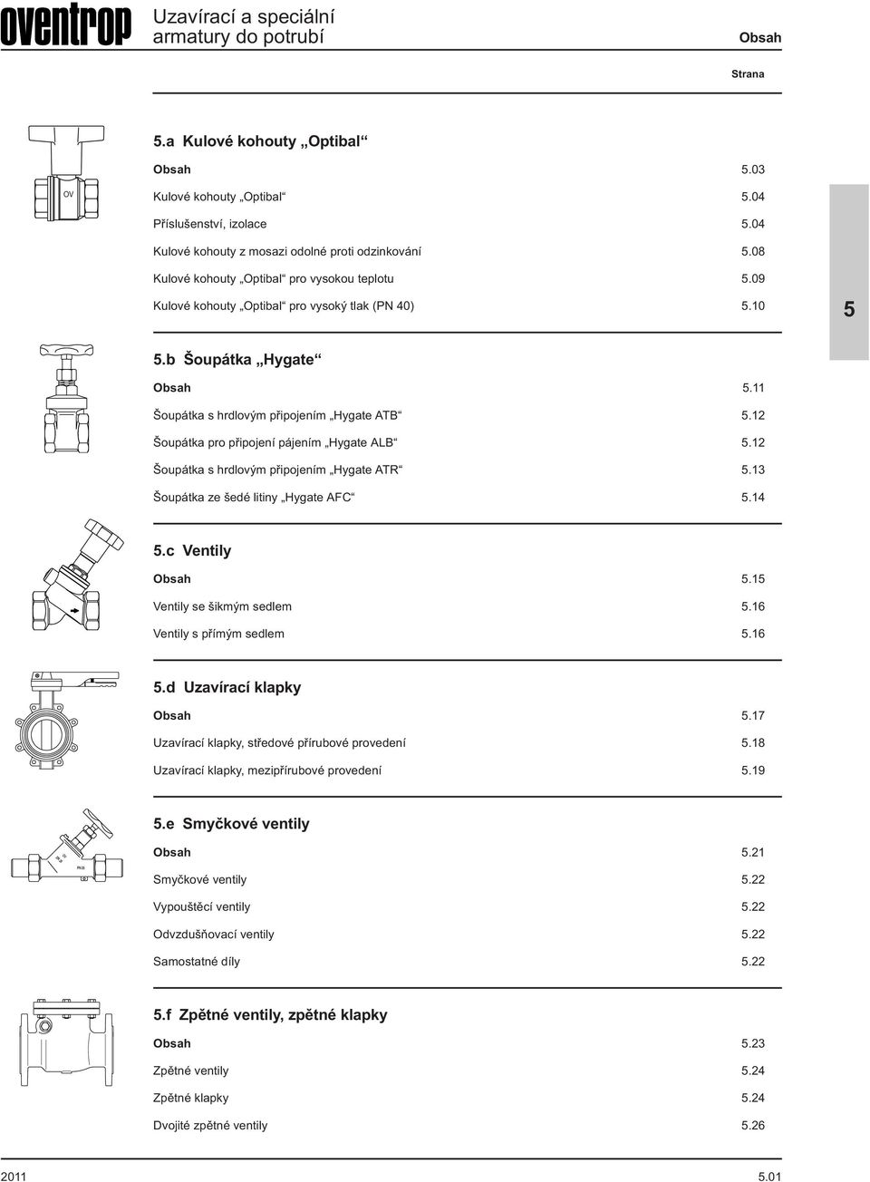 12 Šoupátka s hrdlovým připojením Hygate ATR.13 Šoupátka ze šedé litiny Hygate AFC.14.c Ventily Obsah.1 Ventily se šikmým sedlem.16 Ventily s přímým sedlem.16.d Uzavírací klapky Obsah.