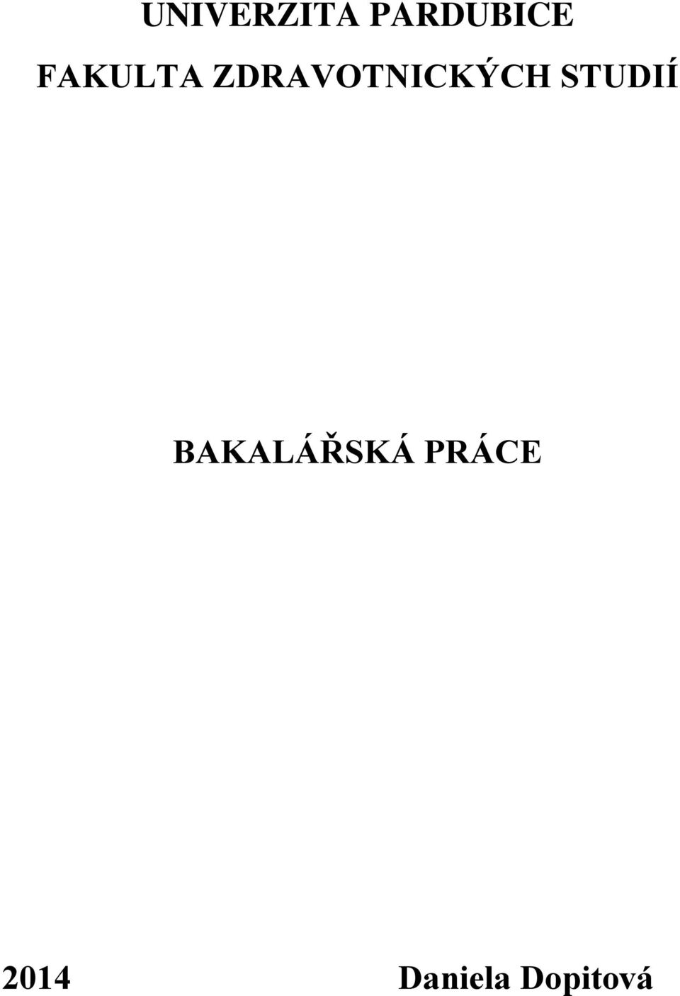 STUDIÍ BAKALÁŘSKÁ
