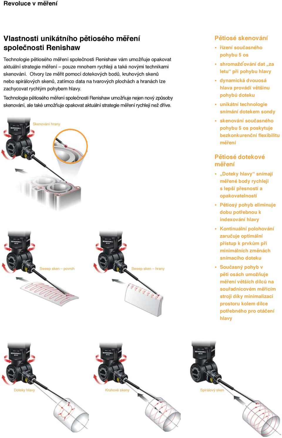 Technologie pětiosého měření společnosti Renishaw umožňuje nejen nový způsoby skenování, ale také umožňuje opakovat aktuální strategie měření rychleji než dříve.