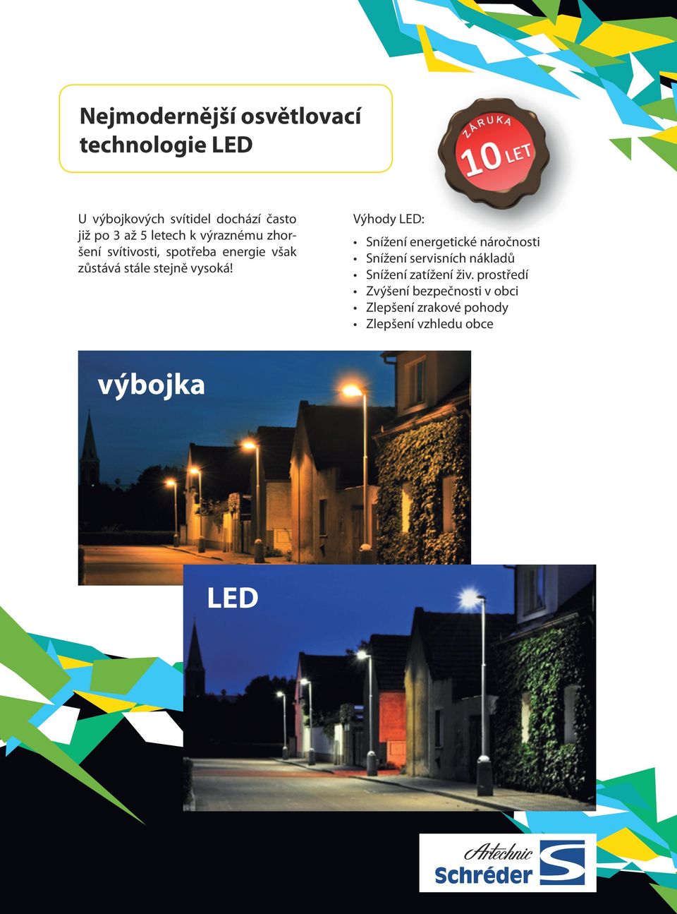 Výhody LED: Snížení energetické náročnosti Snížení servisních nákladů Snížení zatížení živ.