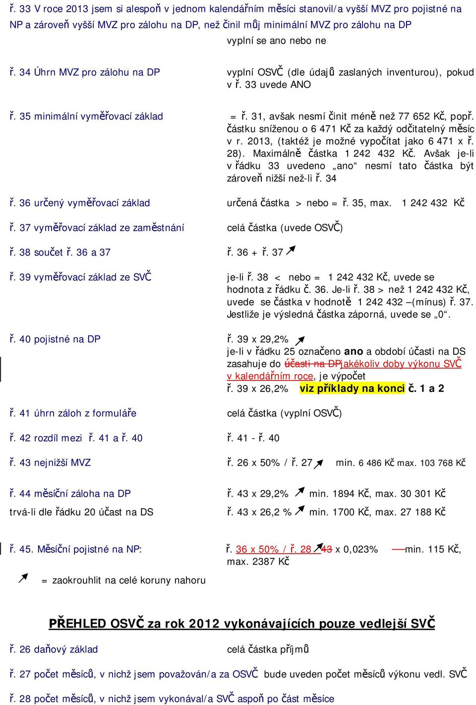 ástku sníženou o 6 471 K za každý od itatelný m síc v r. 2013, (taktéž je možné vypo ítat jako 6 471 x. 28). Maximáln ástka 1 242 432 K.