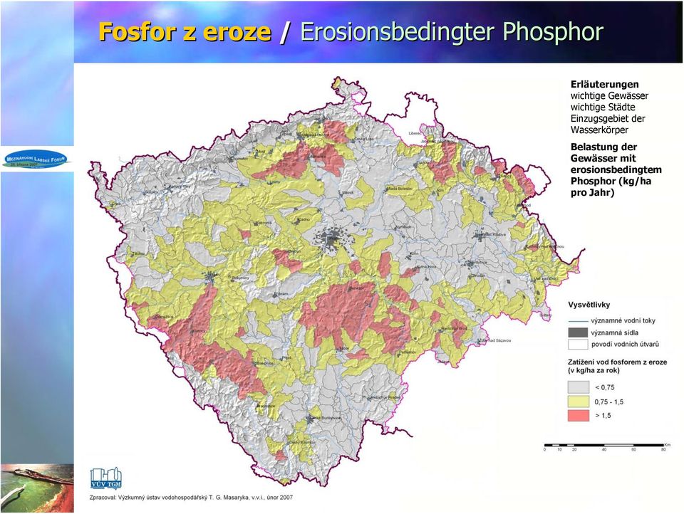 Einzugsgebiet der Wasserkörper Belastung der