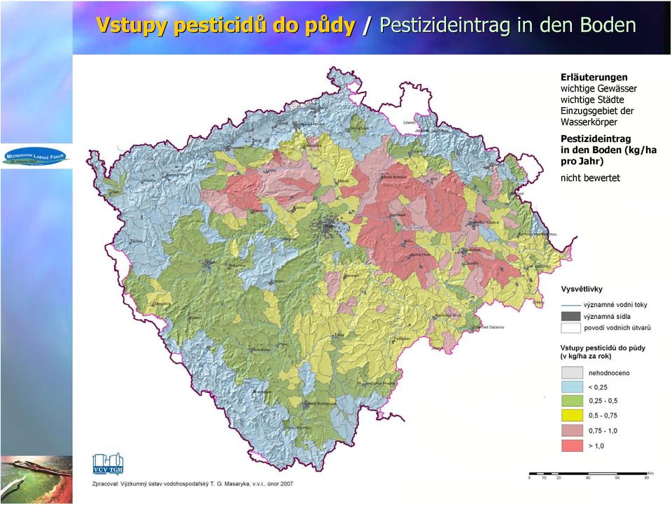 wichtige Städte Einzugsgebiet der Wasserkörper